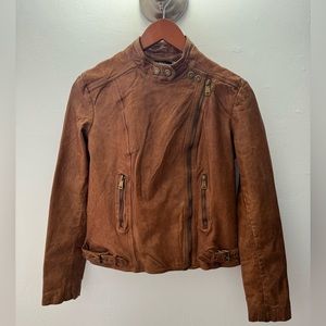 LAUREN RALPH LAUREN leather moto jacket
